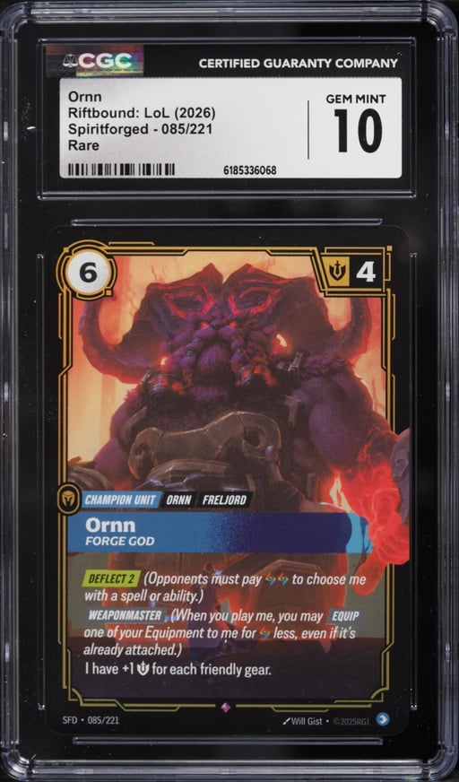 2026 Riftbound League Of Legends LoL Spiritforged Ornn #85 CGC 10 GEM MINT