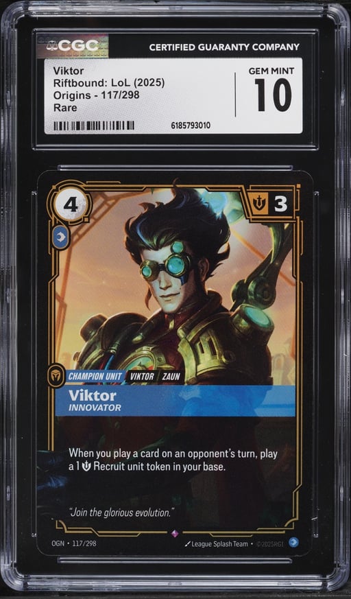 2025 Riftbound League Of Legends LoL Origins Viktor #117 CGC 10 GEM MINT