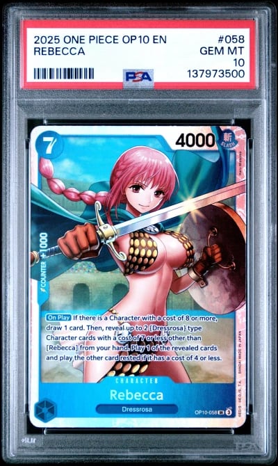 2025 ONE PIECE OP10-ROYAL BLOOD 058 REBECCA PSA 10