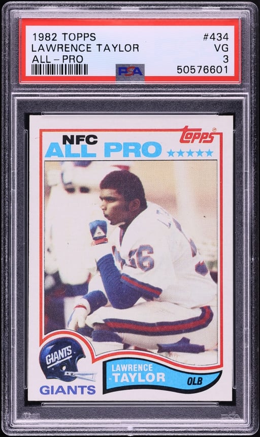 1982 Topps All-Pro Lawrence Taylor ROOKIE #434 PSA 3 VG