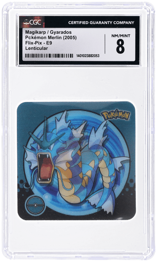 2005 Pokemon Merlin Flix-Pix Lenticular Gyarados/Magikarp #E9 CGC 8