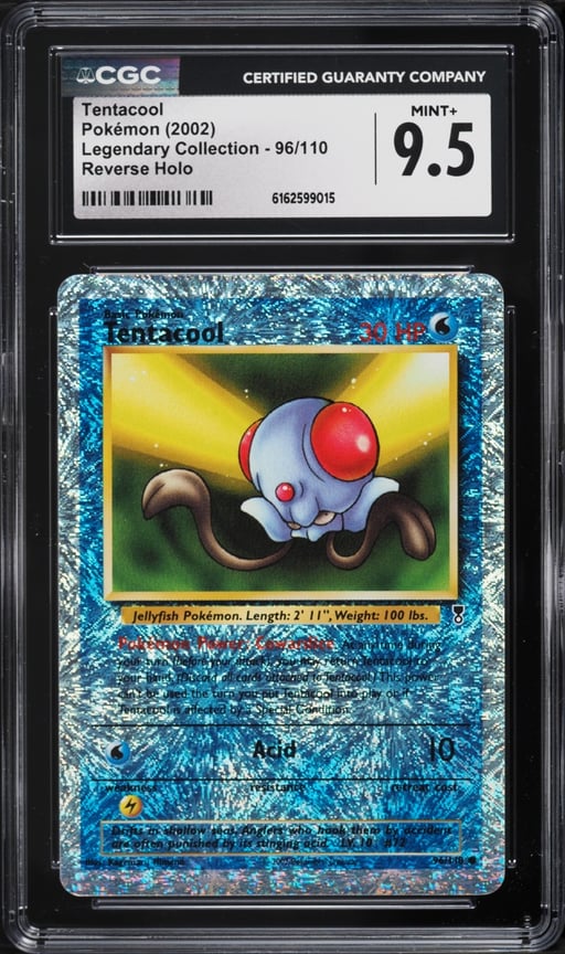 2002 Pokemon Legendary Collection Reverse Holo Tentacool #96 CGC 9.5 MINT+