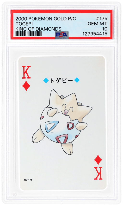 2000 Pokemon Gold Version Playing Cards King of Diamonds Togepi #175 PSA 10