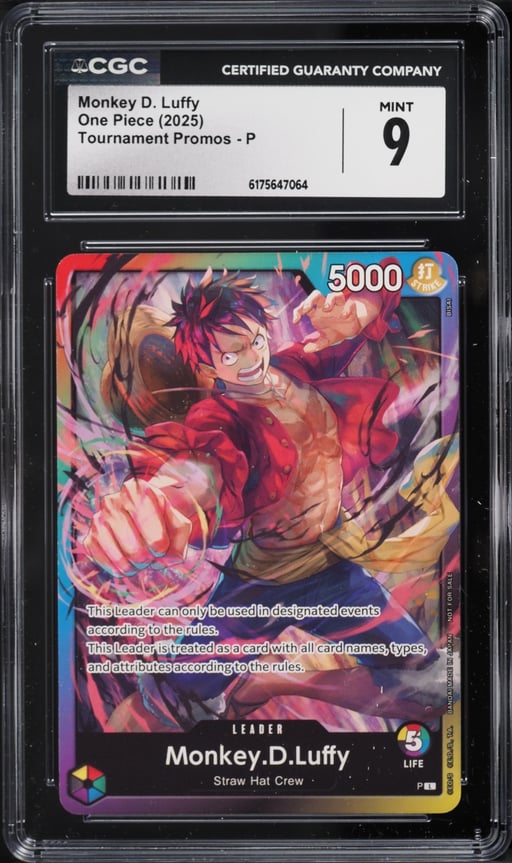 2025 One Piece Tournament Promo Leader Monkey D. Luffy #P CGC 9 MINT