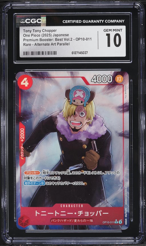 2025 One Piece Japanese Premium Booster: Best Vol.2 Alt Art Tony Tony Chopper #OP10-011 CGC 10