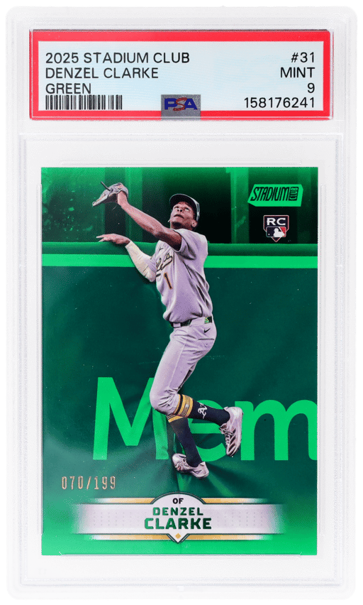 2025 Topps Stadium Club Green Denzel Clarke #31 70/199 PSA 9