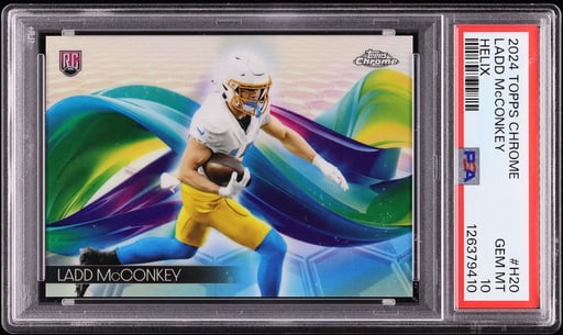 2024 Topps Chrome Helix Ladd McConkey ROOKIE #H-20 PSA 10 GEM MINT