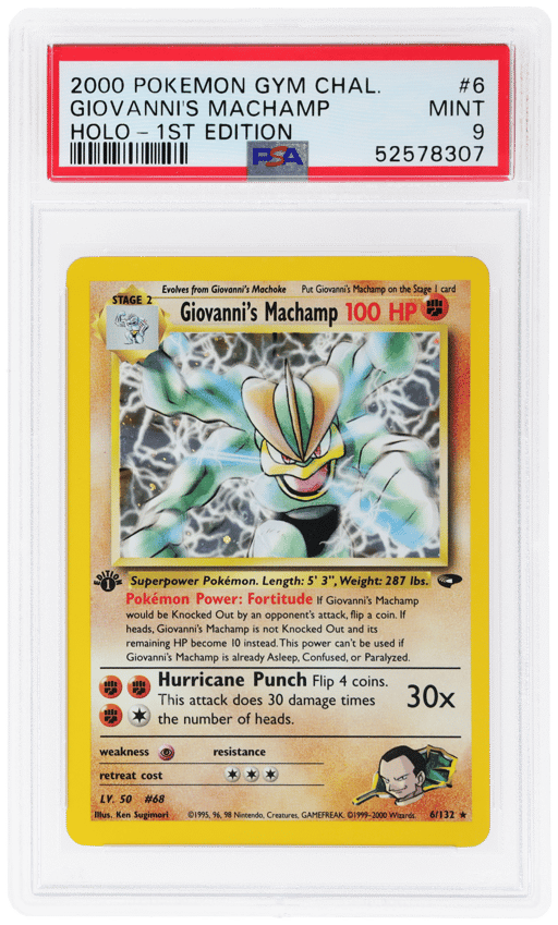 2000 Pokemon Gym Challenge 1st Edition Holo Giovanni's Machamp #6 PSA 9