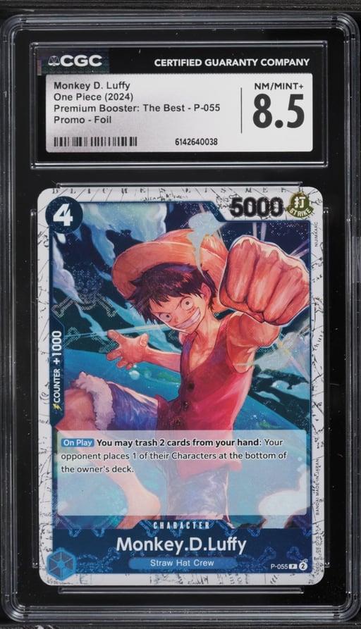 2024 One Piece Premium The Best Foil Monkey D. Luffy #P-055 CGC 8.5 NM-MT+
