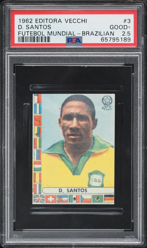1962 Editora Vecchi Futebol Mundial Djalma Santos #3 PSA 2.5 GD+