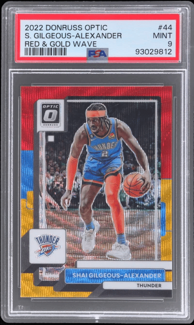 2022 Donruss Optic Red and Gold Wave Shai Gilgeous-Alexander #44 50/99 PSA 9
