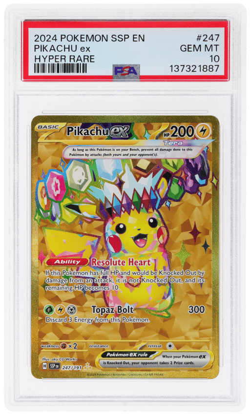 2024 Pokemon Scarlet and Violet Surging Sparks Hyper Rare Pikachu Ex #247 PSA 10