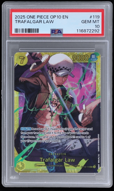 2025 One Piece Card Game Royal Blood Trafalgar Law #OP10119 PSA 10