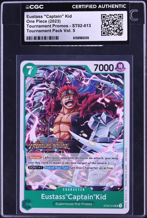 2023 One Piece Tournament Promo Pack Vol. 5 SR Eustass "Captain" Kid #ST02-013 CGC AUTH