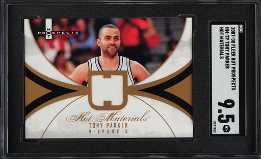 2007 Fleer Hot Prospects Tony Parker PATCH #HM-TP SGC 9.5 MINT+