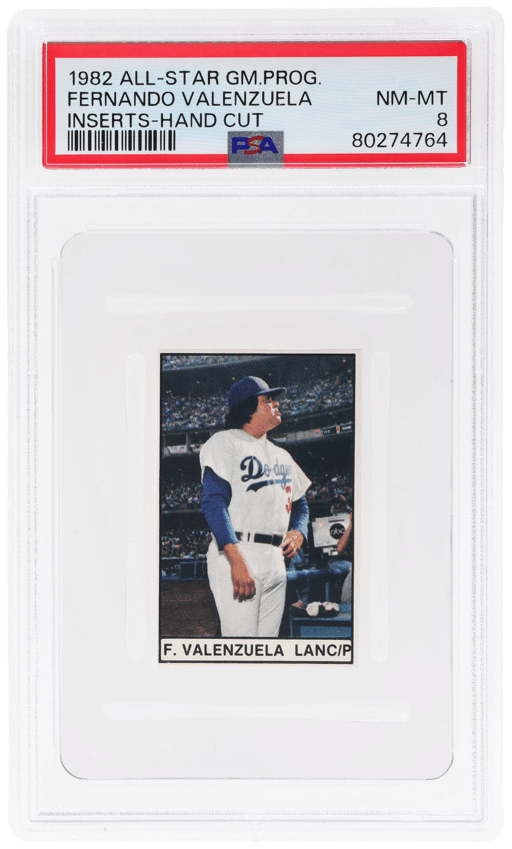 1982 All-Star Game Program Inserts Hand Cut Fernando Valenzuela PSA 8