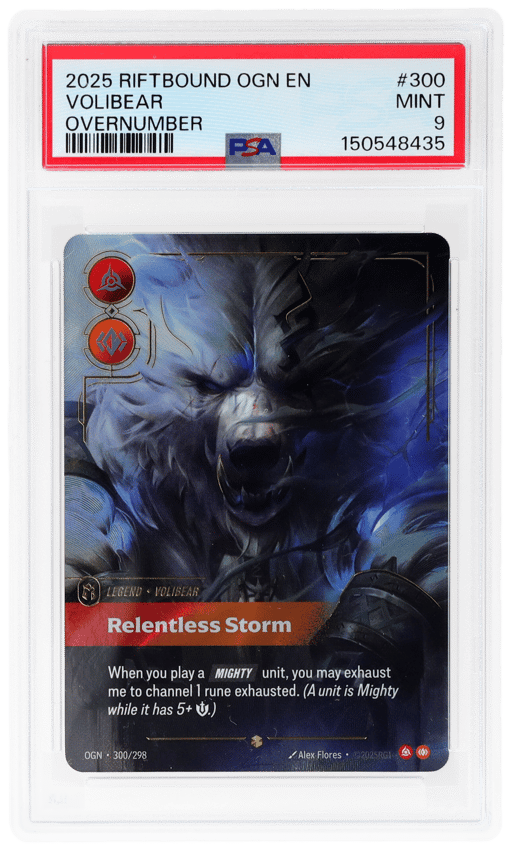 2025 Riftbound: League of Legends Origins Overnumber Volibear Relentless Storm #300 PSA 9