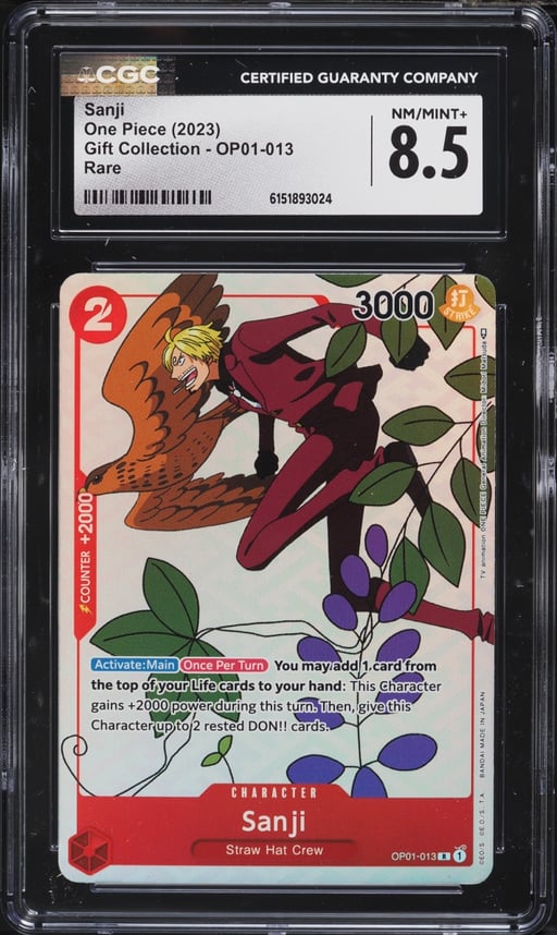 2023 One Piece Gift Collection Sanji #OP01-013 CGC 8.5 NM-MT+