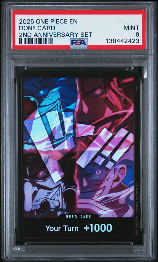 2025 ONE PIECE ENGLISH VERSION 2ND ANNIVERSARY SET DON!! CARD PSA 9