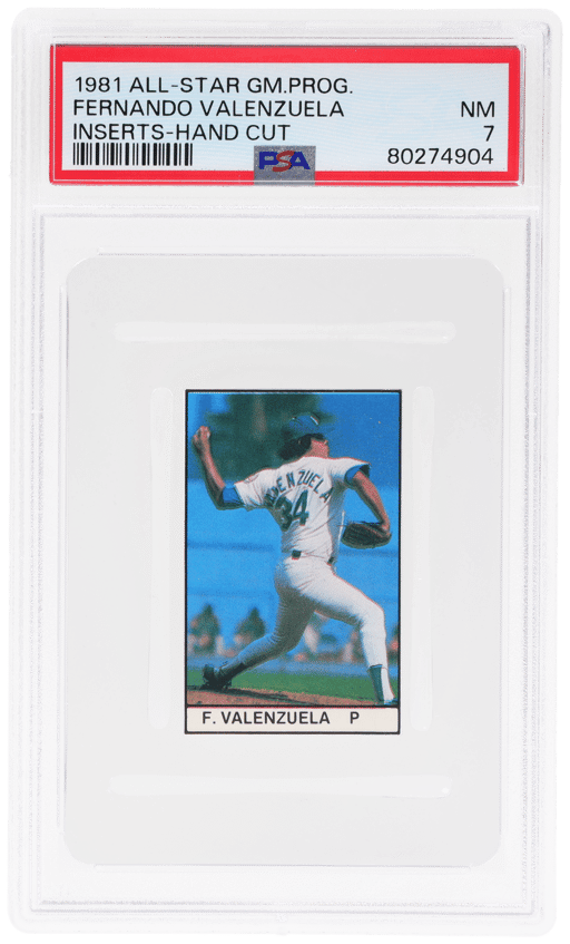 1981 All-Star Game Program Inserts Hand Cut Fernando Valenzuela PSA 7