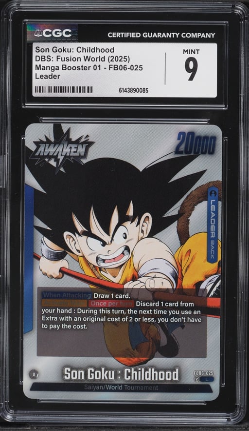 2025 Dragon Ball Super Fusion World Manga 01 Leader Son Goku Childhood #FB06-025 CGC 9 MINT