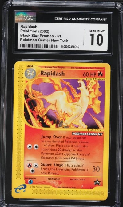 2002 Pokemon Promo Center New York Rapidash #51 CGC 10 GEM MINT