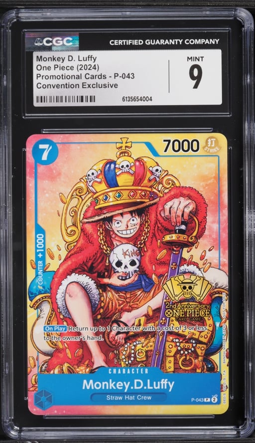 2024 One Piece Promo Convention Exclusive Monkey D. Luffy #P-043 CGC 9 MINT