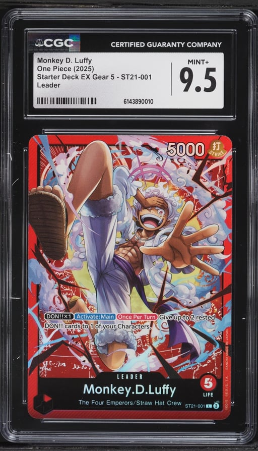 2025 One Piece Starter Deck EX Gear 5 Leader Monkey D. Luffy #ST21-001 CGC 9.5 MINT+