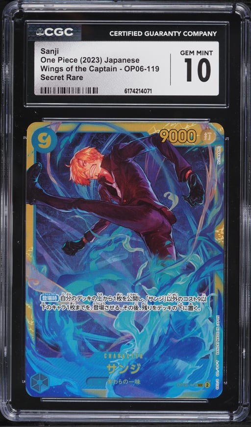 2023 One Piece Japanese Wings Of The Captain SEC Sanji #OP06-119 CGC 10 GEM MINT