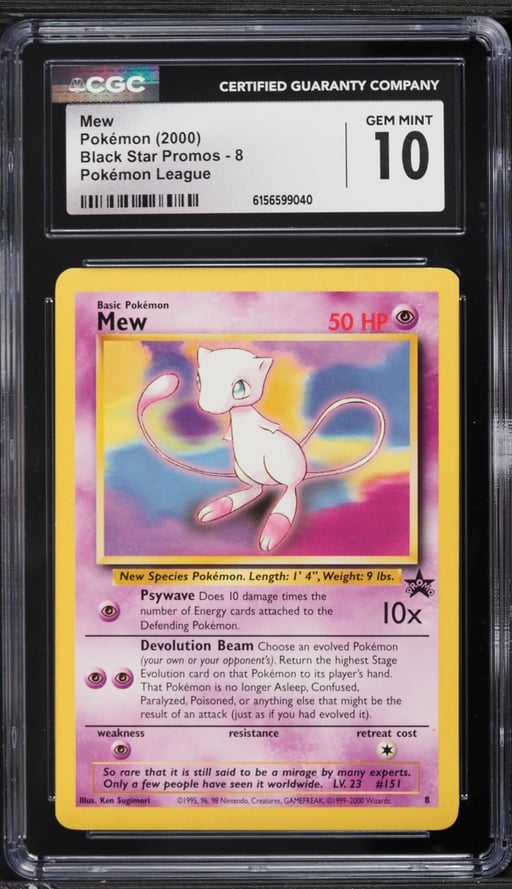 2000 Pokemon League Black Star Promo Mew #8 CGC 10 GEM MINT