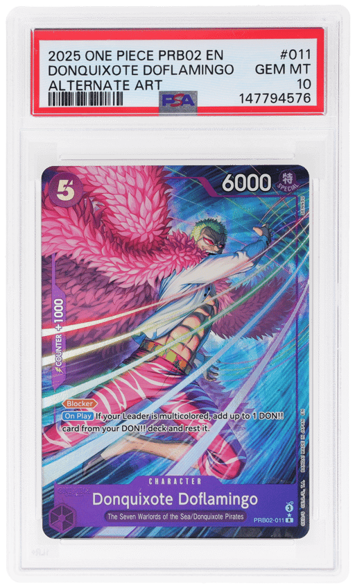 2025 One Piece Premium Booster Volume 2 Alternate Art Donquixote Doflamingo #PRB02-011 PSA 10