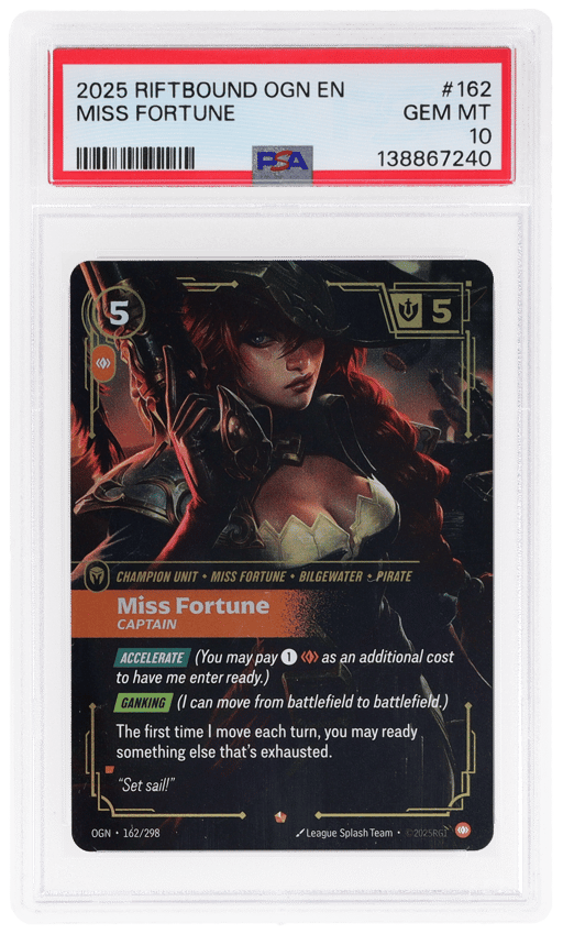 2025 Riftbound League of Legends Origins Captain Miss Fortune #162 PSA 10