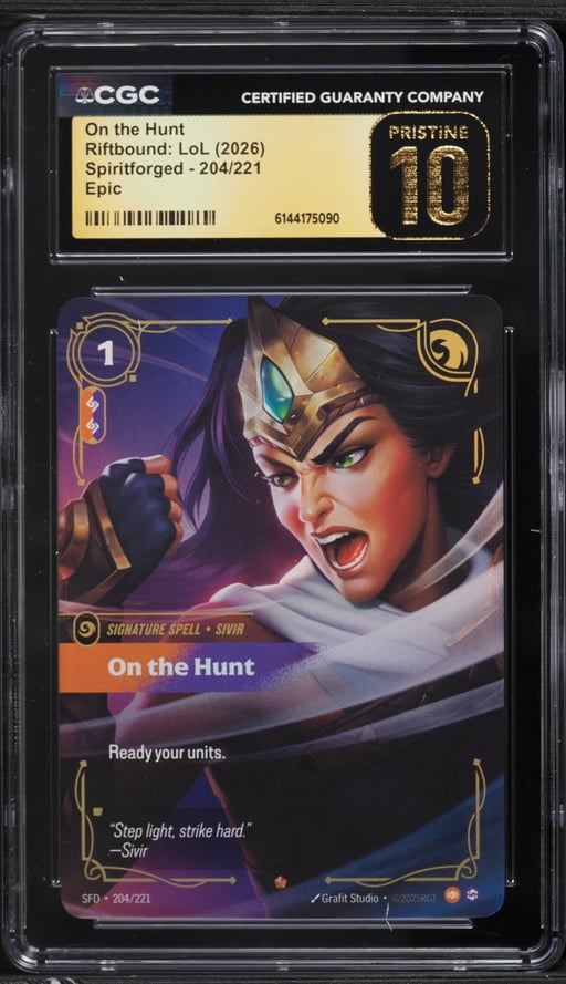 2026 Riftbound League Of Legends Spiritforged On The Hunt #204 CGC 10 PRISTINE