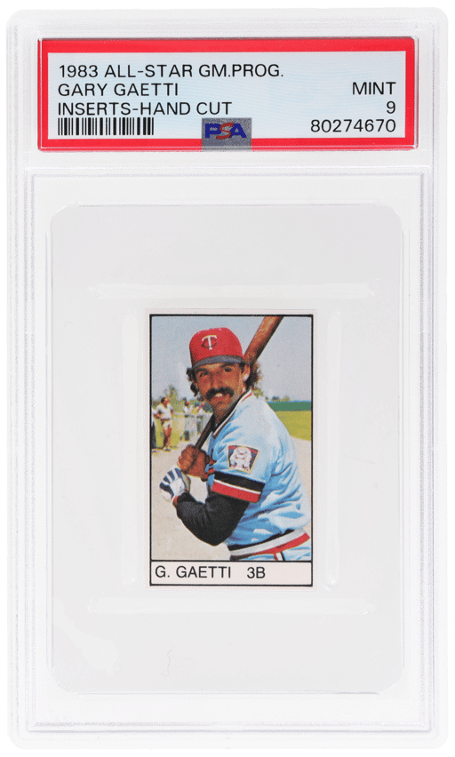 1983 All-Star Game Program Inserts Hand Cut Gary Gaetti PSA 9
