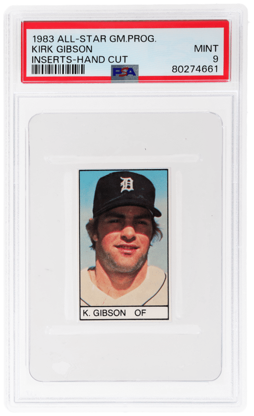 1983 All-Star Game Program Inserts Hand Cut Kirk Gibson PSA 9