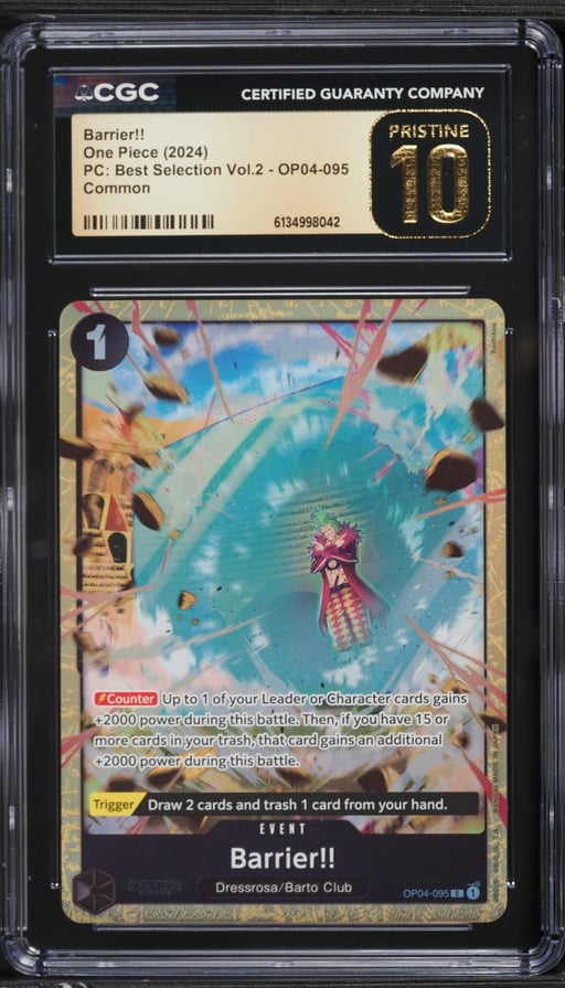 2024 One Piece Premium Collection Best Selection Volume 2 Barrier!! #OP04-095 CGC 10 PRISTINE