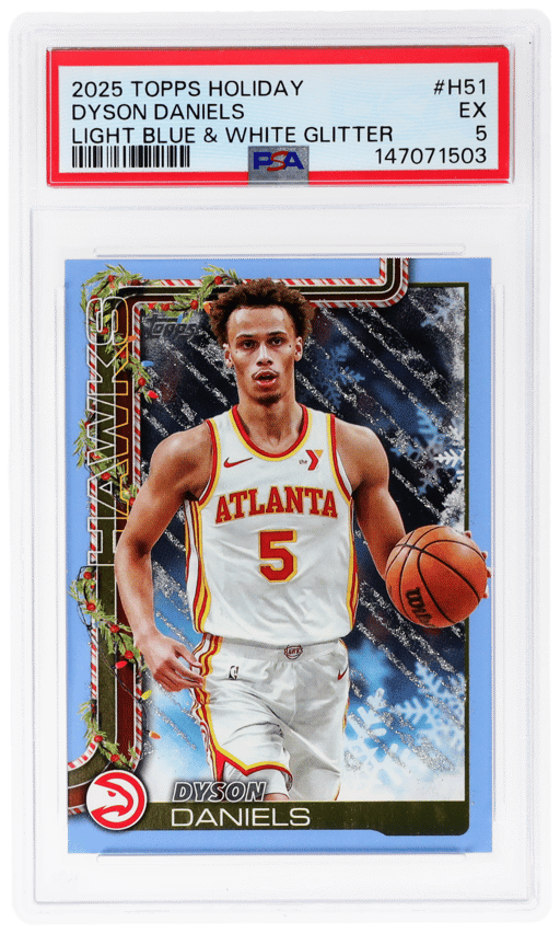 2025 Topps Holiday Light Blue and White Glitter Dyson Daniels #H51 PSA 5