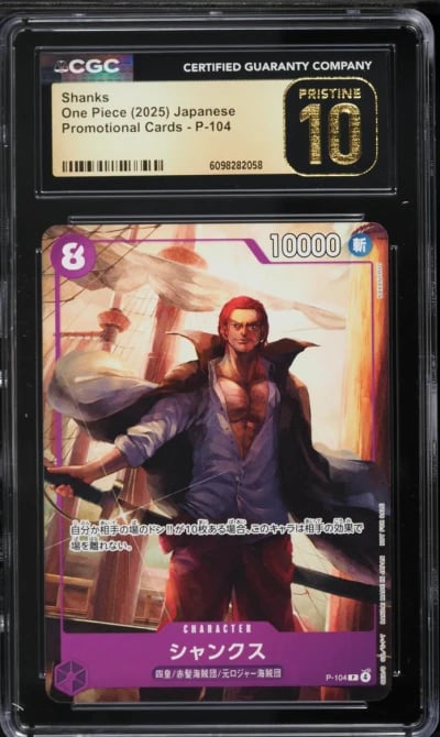 2025 One Piece Japanese Promo Shanks #P-104 CGC 10 PRISTINE