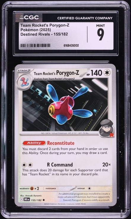 2025 Pokemon Scarlet & Violet Destined Rivals Team Rocket's Porygon-Z #155 CGC 9 MINT