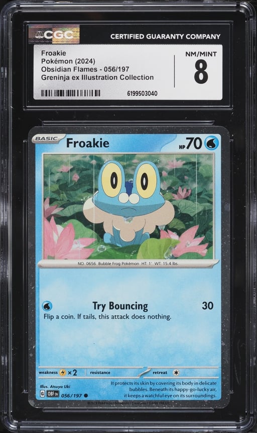2024 Pokemon Scarlet & VIolet Obsidian Flames Illustration Collection Froakie #56 CGC 8 NM-MT