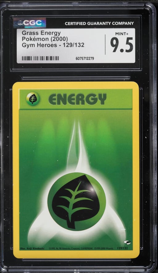 2000 Pokemon Gym Heroes Grass Energy #129 CGC 9.5 MINT+