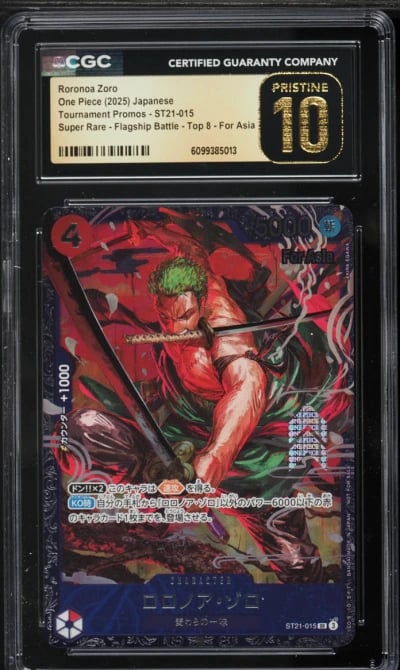 2025 One Piece Japanese Tournament Promo Flagship Battle Roronoa Zoro #ST21-015 CGC 10 PRISTINE