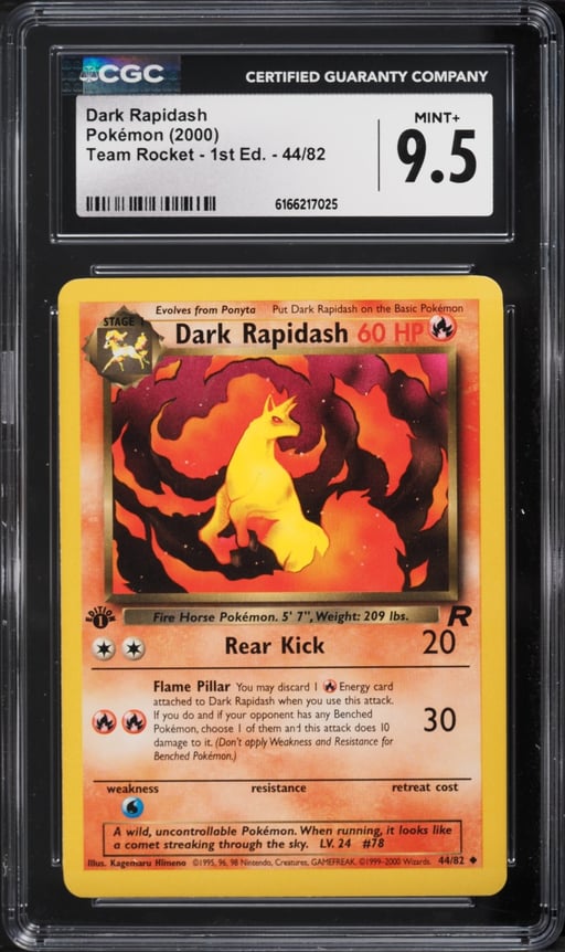 2000 Pokemon Team Rocket 1st Edition Dark Rapidash #44 CGC 9.5 MINT+