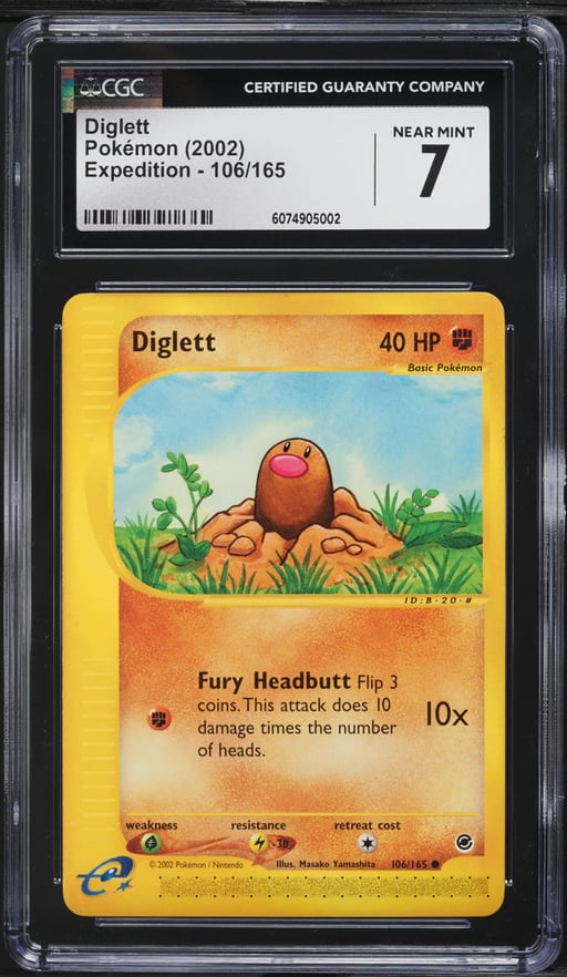 2002 Pokemon Expedition Diglett #106 CGC 7 NRMT