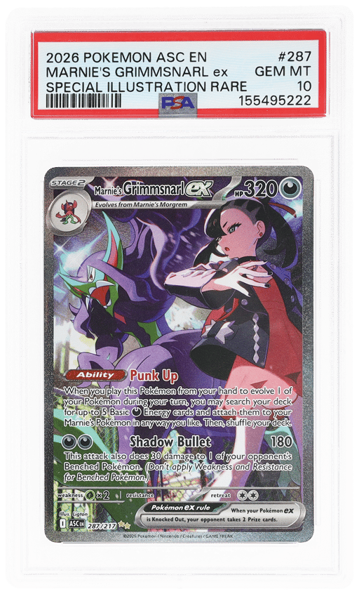 2026 Pokemon Mega Evolution Ascended Heroes Special Illustration Rare Marnie's Grimmsnarl Ex #287 PSA 10