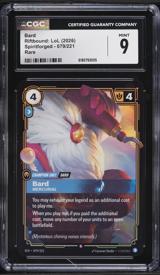 2026 Riftbound League Of Legends LoL Spiritforged Bard #79 CGC 9 MINT