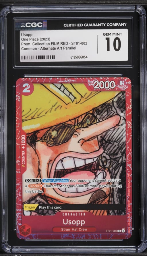 2023 One Piece Premium Collection Film Red Alt Art Usopp #ST01-002 CGC 10 GEM MINT