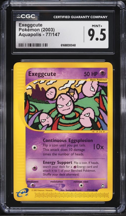 2003 Pokemon Aquapolis Exeggcute #77 CGC 9.5 MINT+