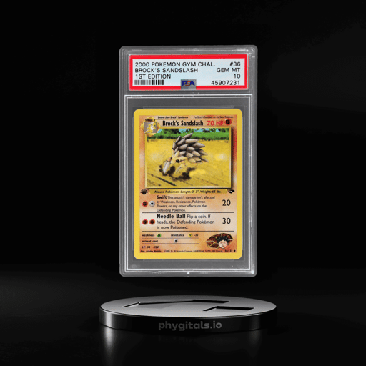 2000 Pokemon Gym Challenge 1st Edition Brock's Sandslash #36 PSA 10