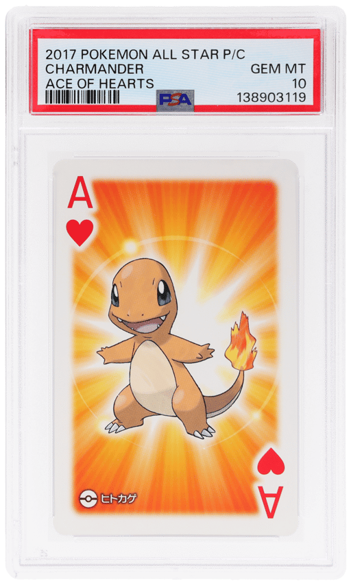 2017 Pokemon All Star Playing Cards Ace of Hearts Charmander PSA 10